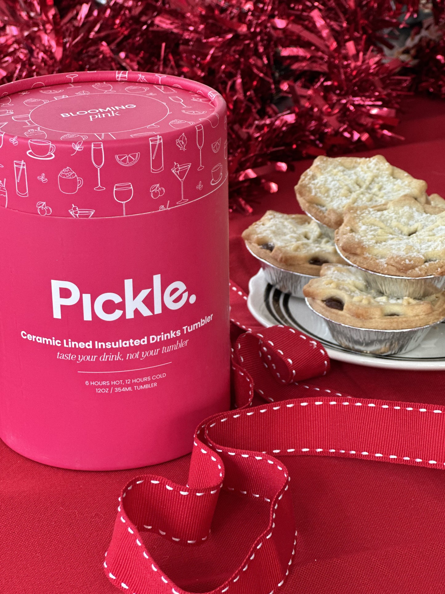 Ceramic-lined Drinks Tumbler - Blooming Pink